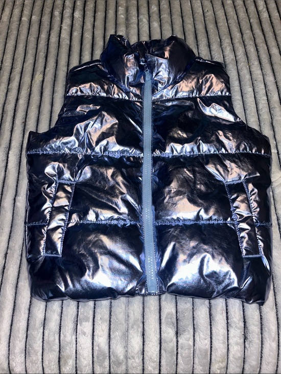 Old Navy Other - Shiny Blue Metallic Puffer Vest NWOT